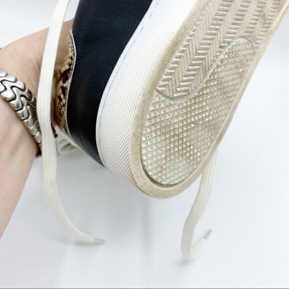 Steve Madden Sienna Black Lace Up Sneakers with Snakeskin and Stud Detailing - Picture 14 of 14